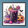 Tasse &agrave; caf&eacute; Halloween-perceuse ronde peinture diamant-40*40cm
