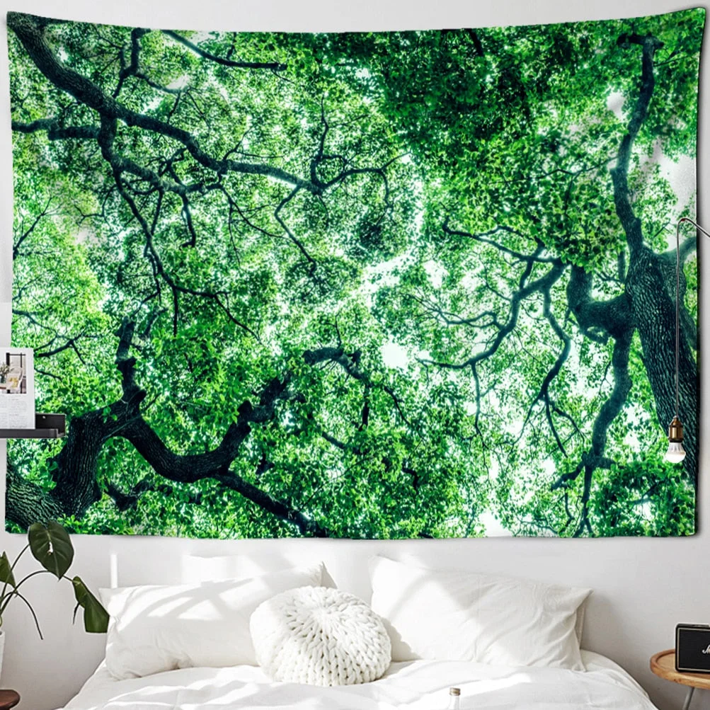 Ancient Trees Tapestry Natural Forest Printed Wall Tapestry Hippie Wall Hanging Bohemian Wall Tapestries Mandala Wall Art Decor