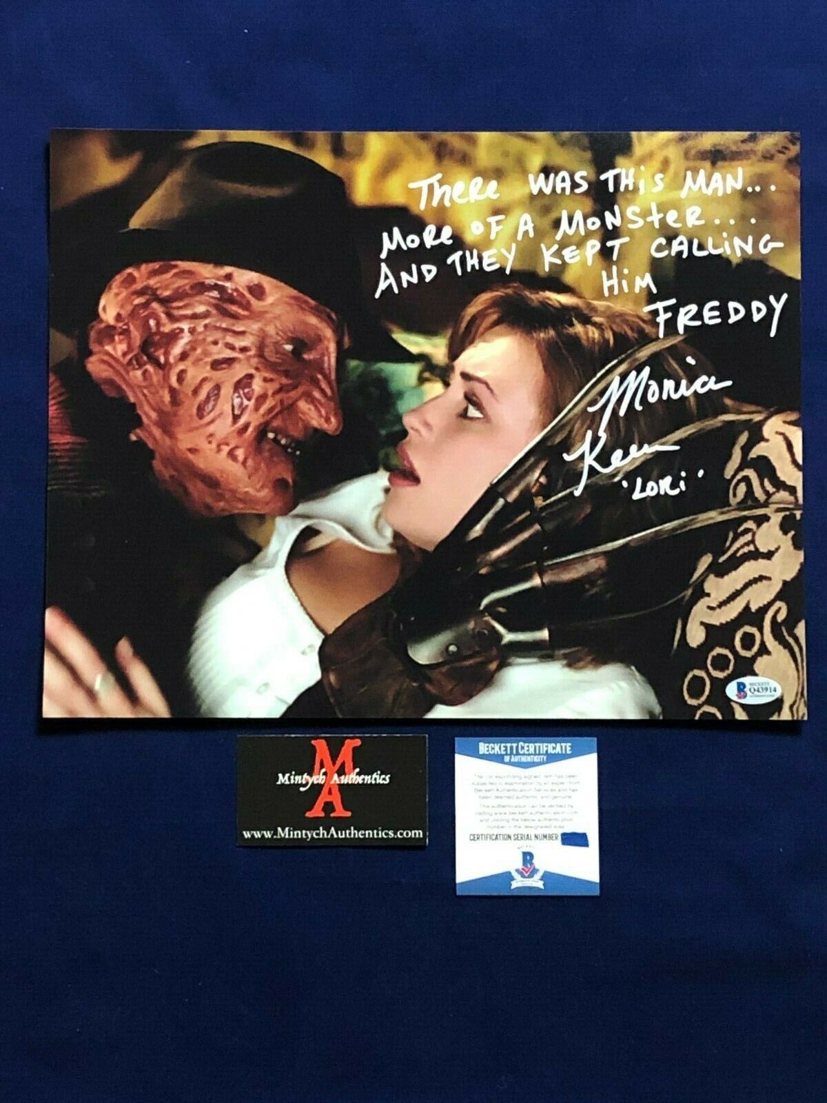 MONICA KEENA AUTOGRAPHED SIGNED 11x14 Photo Poster painting! FREDDY VS JASON! BECKETT COA HORROR