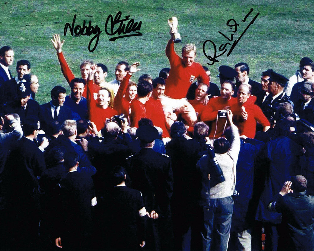 Nobby Stiles & Ray Wilson SIGNED Autograph 1966 World Cup Winner Photo Poster painting AFTAL COA