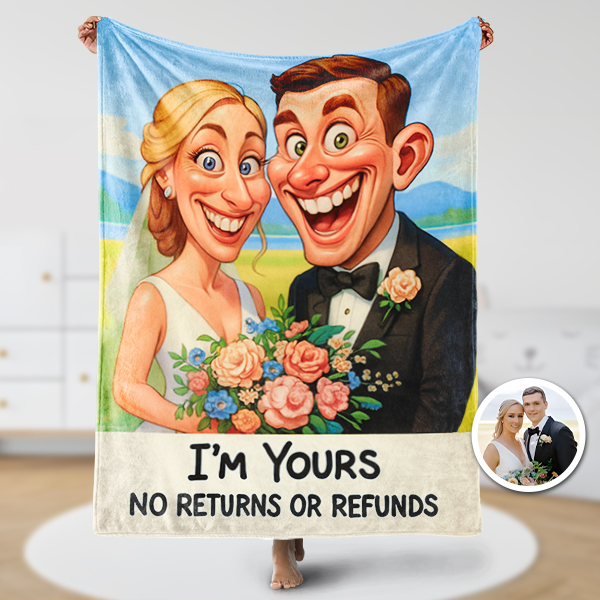 Custom Exaggerated Comic Style Portrait Blankets Personalized Face & Name Hero Blanket Gifts For Couple For Lover artswardrobe