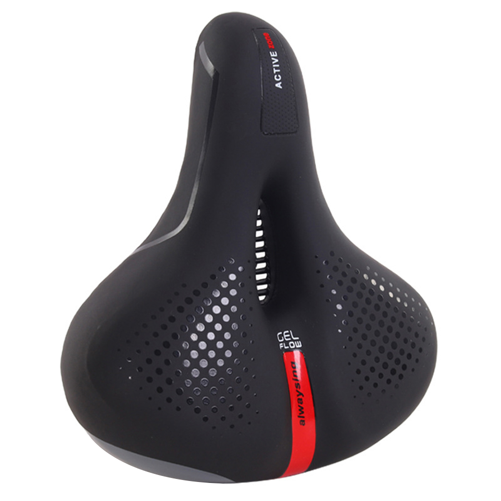 

Silicone Wide Waterproof Bike Saddles Thickened Bicycle Cushion (Black Red), 501 Original