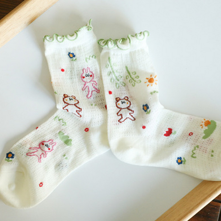 Fairy Tales Aesthetic Cottagecore Fashion Forest Girl Cute Cotton Socks QueenFunky