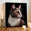 uk.everydayedeals DIY Pearl Painting With Frame - Handmade Self-Adhesive Pearls - Rich Cat(30*30cm)
