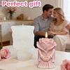 3D Rose Flower Mould Silicone Wave Spiral Candle Mould Reusable Easy To Demold for Wedding Valentine Day DIY Home Decor Gift (Style B)