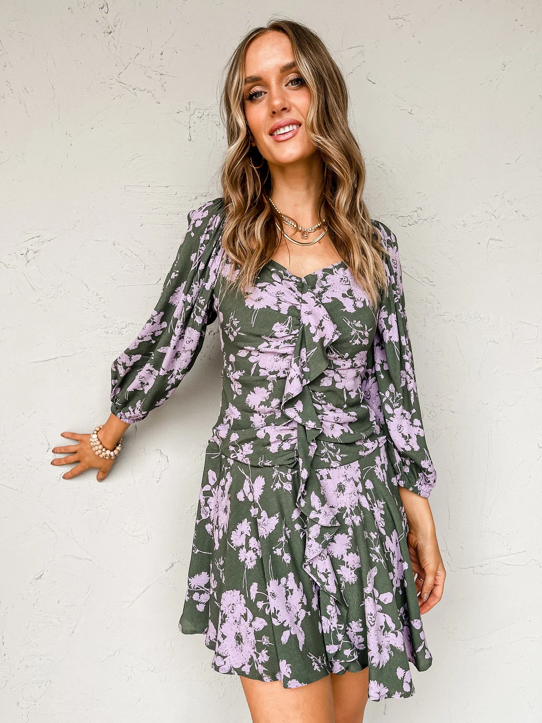 Floral Passions Ruched Floral Dress