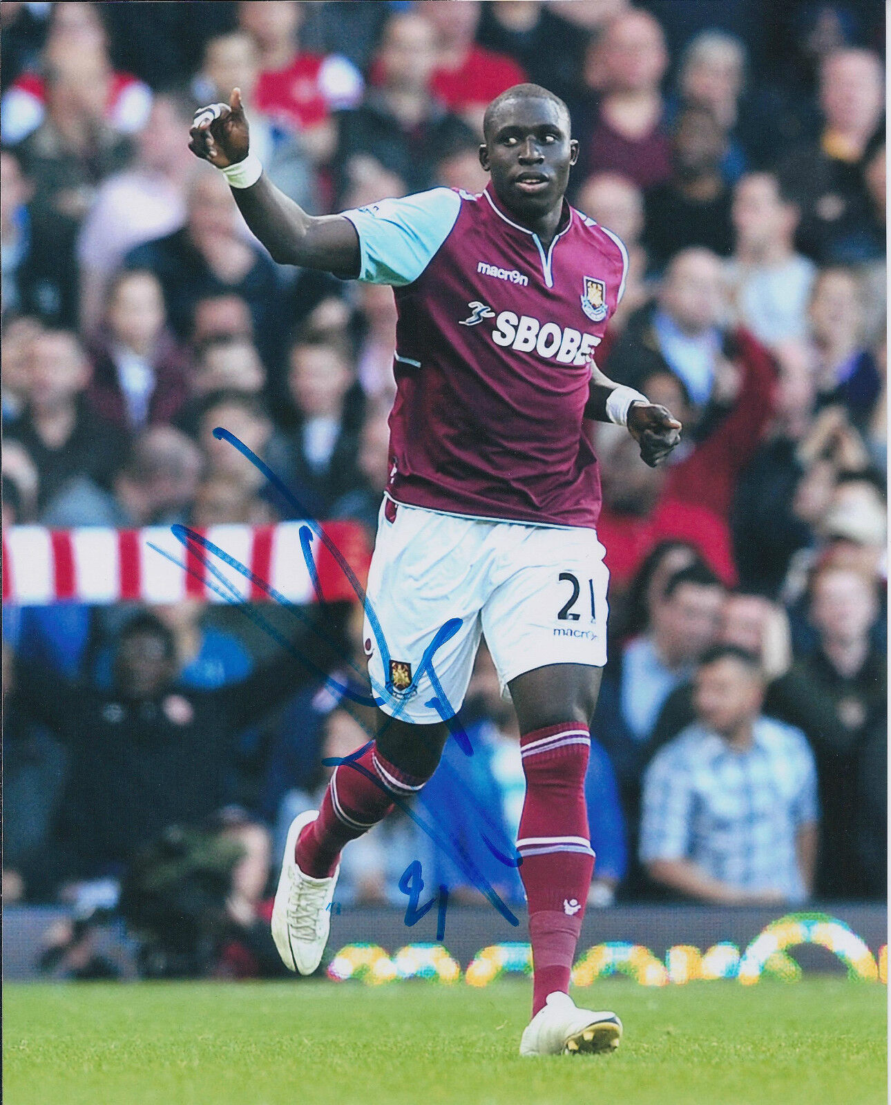 Mohamed MOMO DIAME SIGNED Autograph 10x8 Photo Poster painting AFTAL West Ham United Authentic