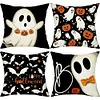 4 Set Happy Halloween Farmhouse Pillows Halloween Party Pillow Decorative Covers