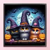 Halloween Cat-11CT Stamped Cross Stitch 40*40cm/15.75*15.75in