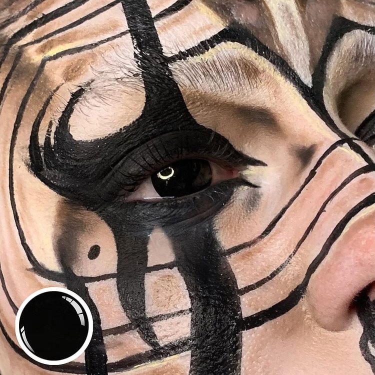 Mini Sclera Black Out Cosplay Contact Lenses Blind