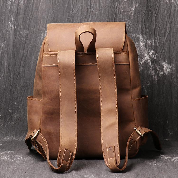 Retro Men's Leather Laptop Backpack