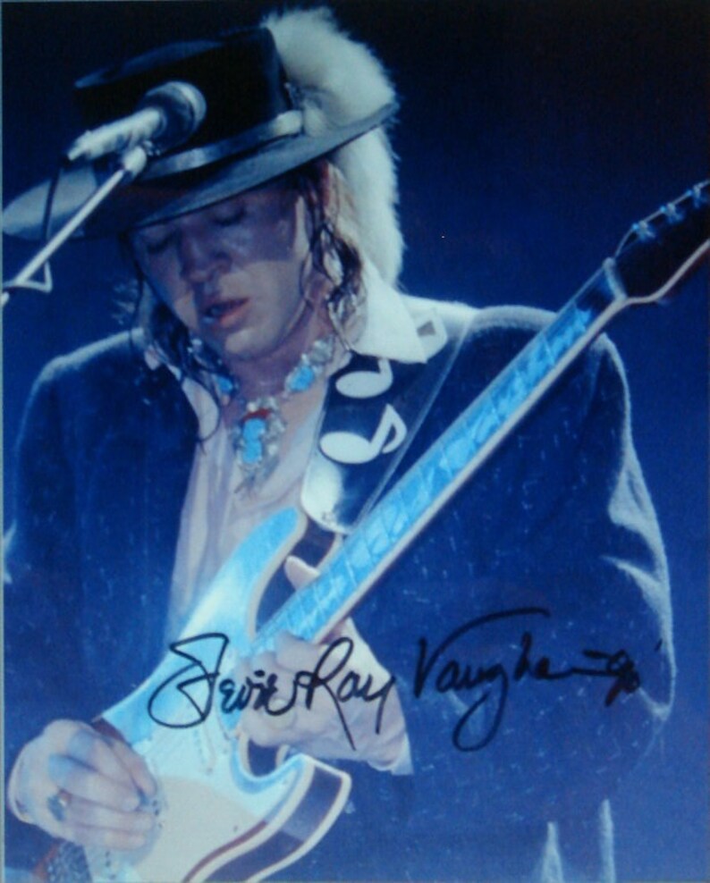 STEVIE RAY VAUGHN Signed Autographed Photo Poster painting Double Trouble wcoa