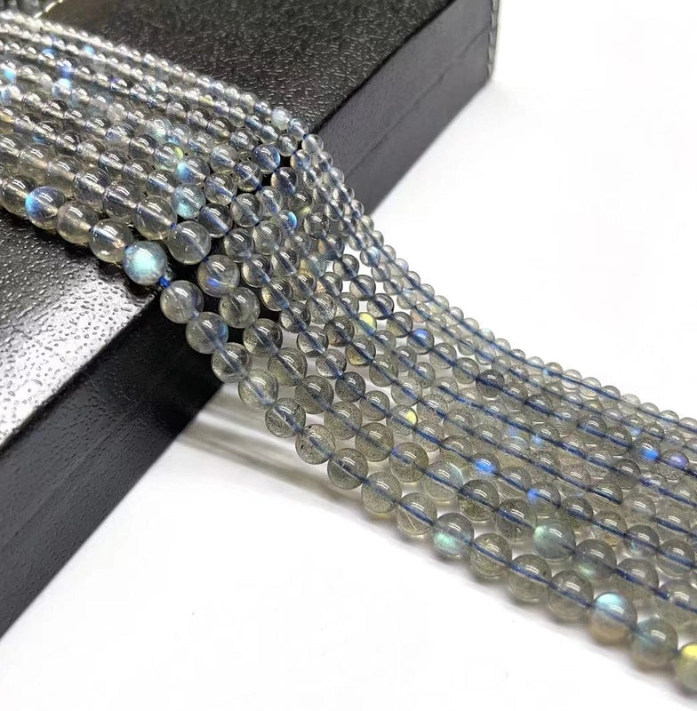 1 Piece Diameter 4mm Diameter 5mm Diameter 6 Mm 1-1.5mm Beaded Natural Stone Labradorite Round Beads