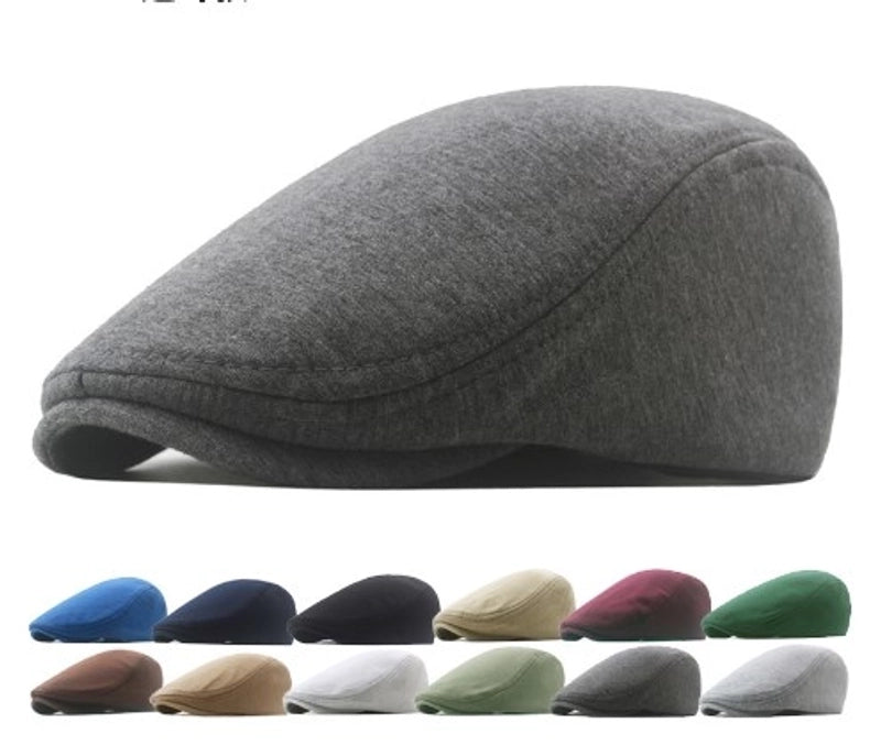 Men's Vintage Style British Style Solid Color Eaveless Beret Hat