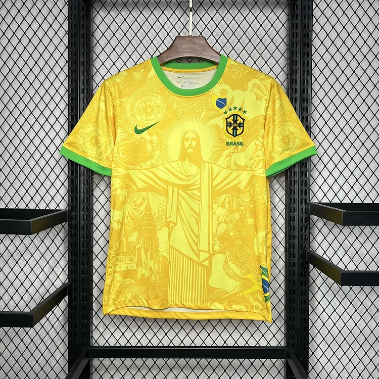 Brasilien x Jesus Christ Sonderausgabe Trikot 2024-2025 - Gelb