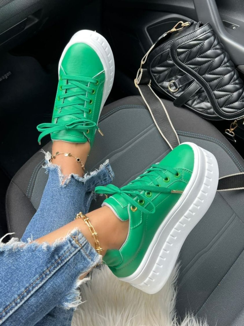 Plain Leather Upper Platform Shoes