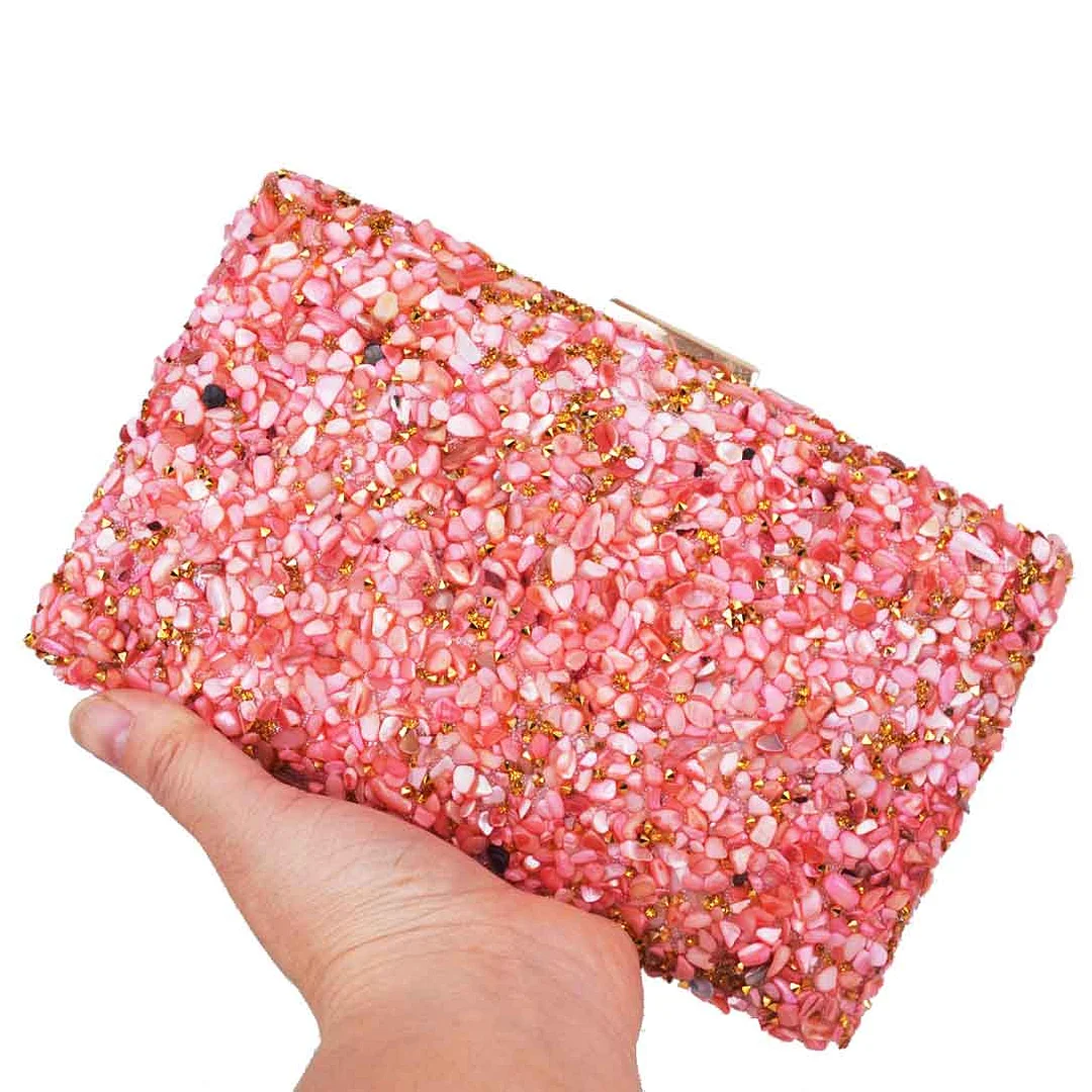 Newest Multicolor stones Clutch Bags Women Party Purse Evening Bags for Women Luxury Bridal Handbags Dropshipping