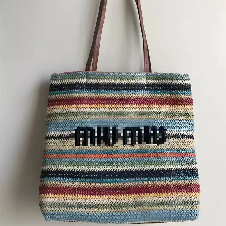 Handheld woven bag for women, trendy and retro small tote bag, versatile crossbody straw woven bag