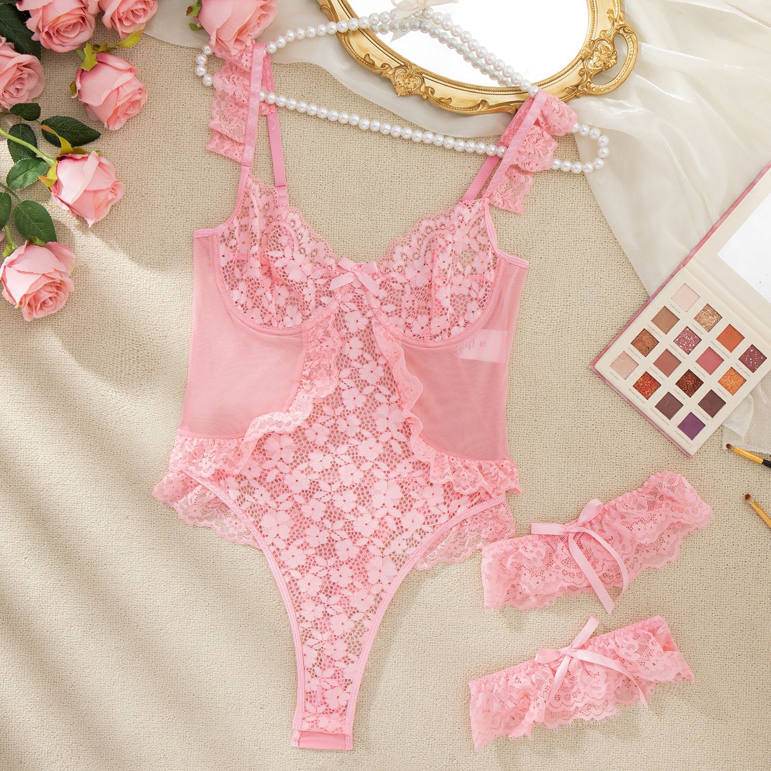Lovingerie - Lace Stitching Breathable High Waist Body Shaping Sexy Underwear