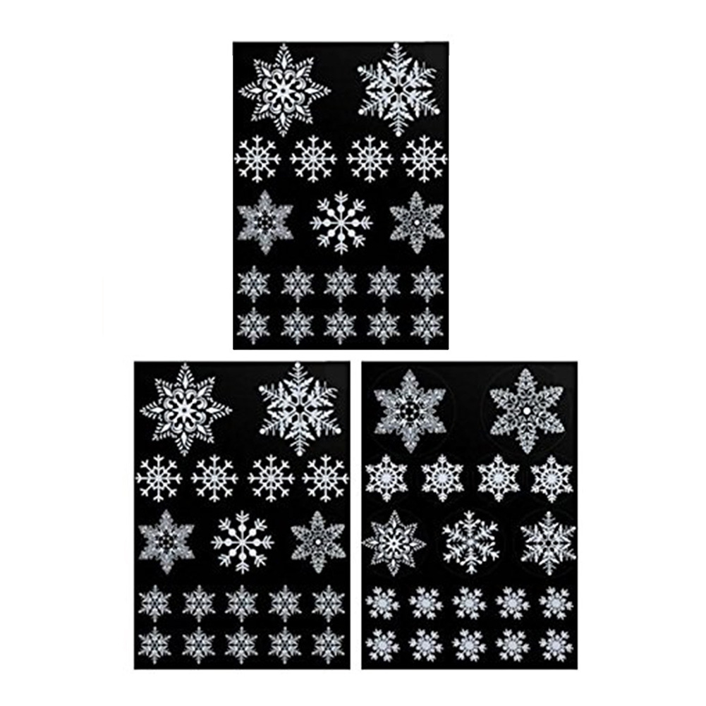 

57-piece DIY Christmas Snowflake Sticker Reusable Decals Window Door Decor, 501 Original
