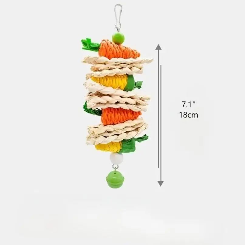 Parrot Jade Colorful Corn Husk Paper-Woven Carrot String  Birdcagelab