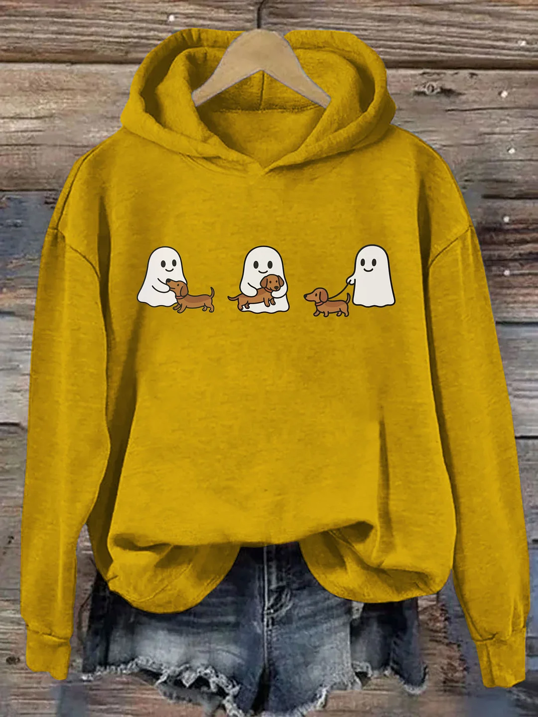 Ghost Trio Halloween Dachshund Hoodie
