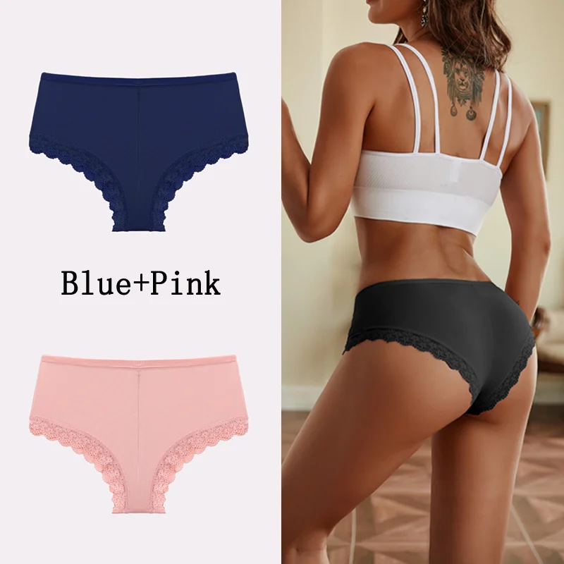 Billionm Women Panties Sexy Lace Briefs Solid Seamless Underwear Female Comfortable Intimate Lingerie Floral Underpants M-2XL