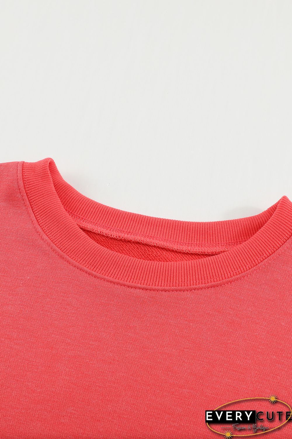 Plain Crew Neck Pullover Sweatshirt