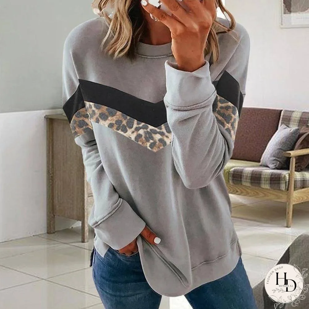 Autumn Winter Woman Hoodie Printing Leopard Sweatshirt Without Hat For Women Long Sleeve Hoodies Tops Fall Womens Clothing