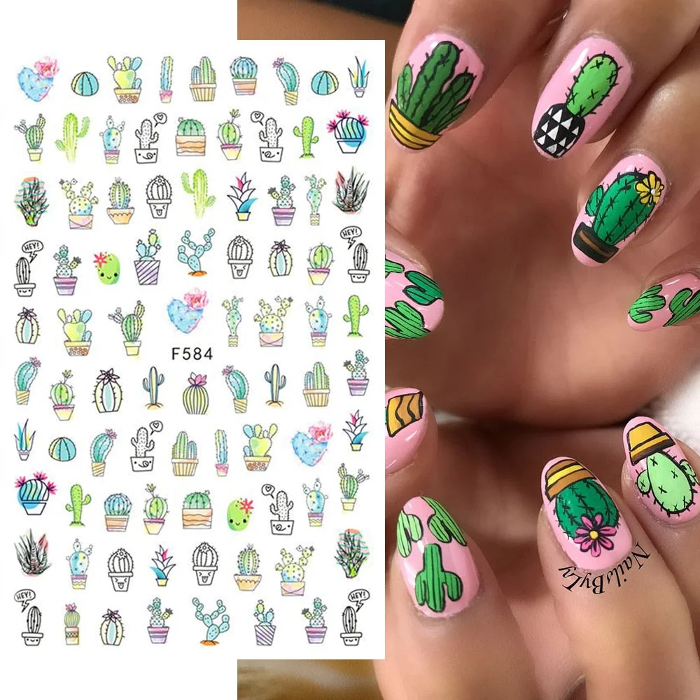 1PC Lemon Banana Nail Water Decals Watermelon Avocado Fruit Flower Leaf Water Transfer Sliders Nail Stickers For Nails Manicures-Nail Inspo