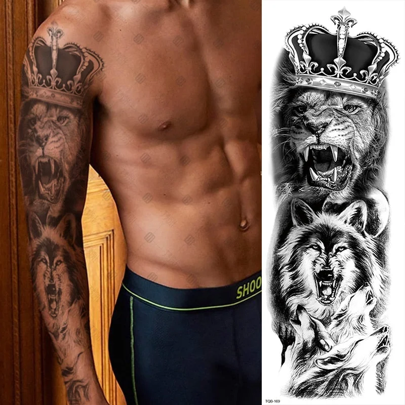 Polynesian Temporary Tattoo Sleeve Tribal Arm Waterproof Transfers Halloween Men