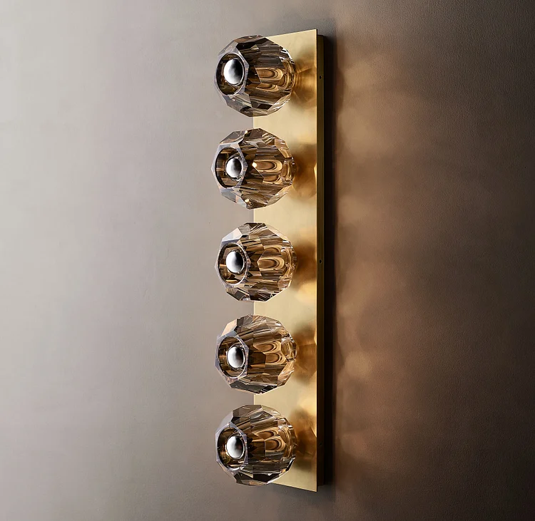 Boule De  Smoke Cristal Glass Grand Linear Sconce Vjlight