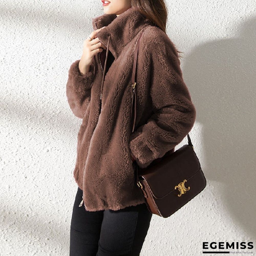 Autumn and Winter Stand Collar Cardigan Women's Coat | EGEMISS