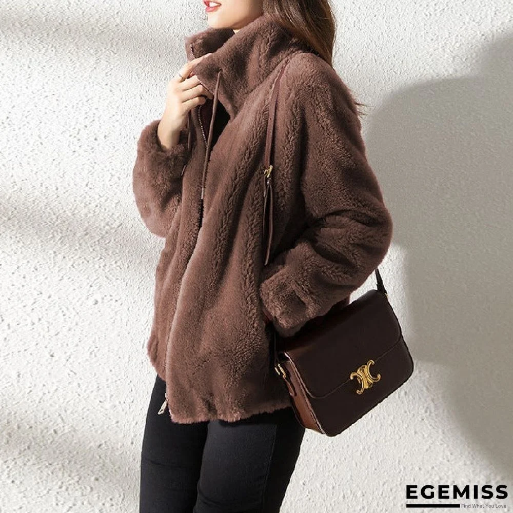 Autumn and Winter Stand Collar Cardigan Women's Coat | EGEMISS
