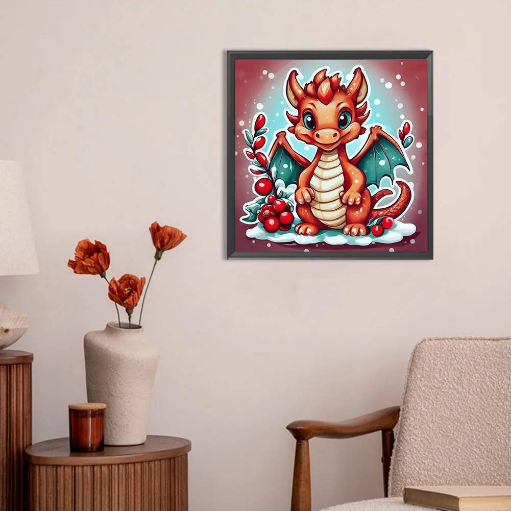 Full Round Diamond Painting 30*30cm - Little Dragon