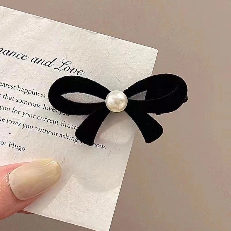 Elegant Cute Sweet Women’s Bow Knot Snowflake Flannel Rhinestones Hair Clip