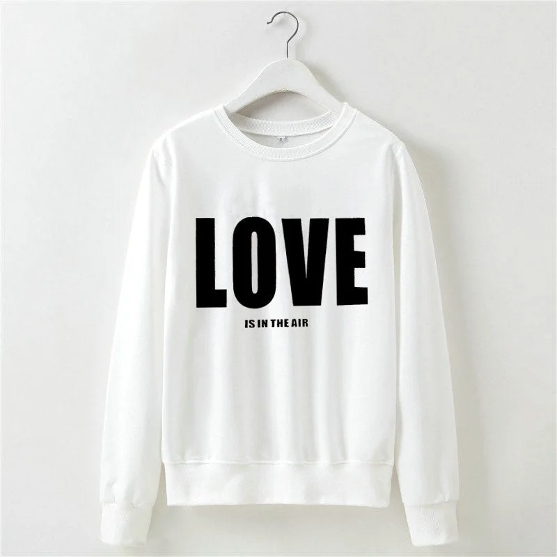 Valentine's Day Love Printed Round Neck Long Sleeves Sweatshirt