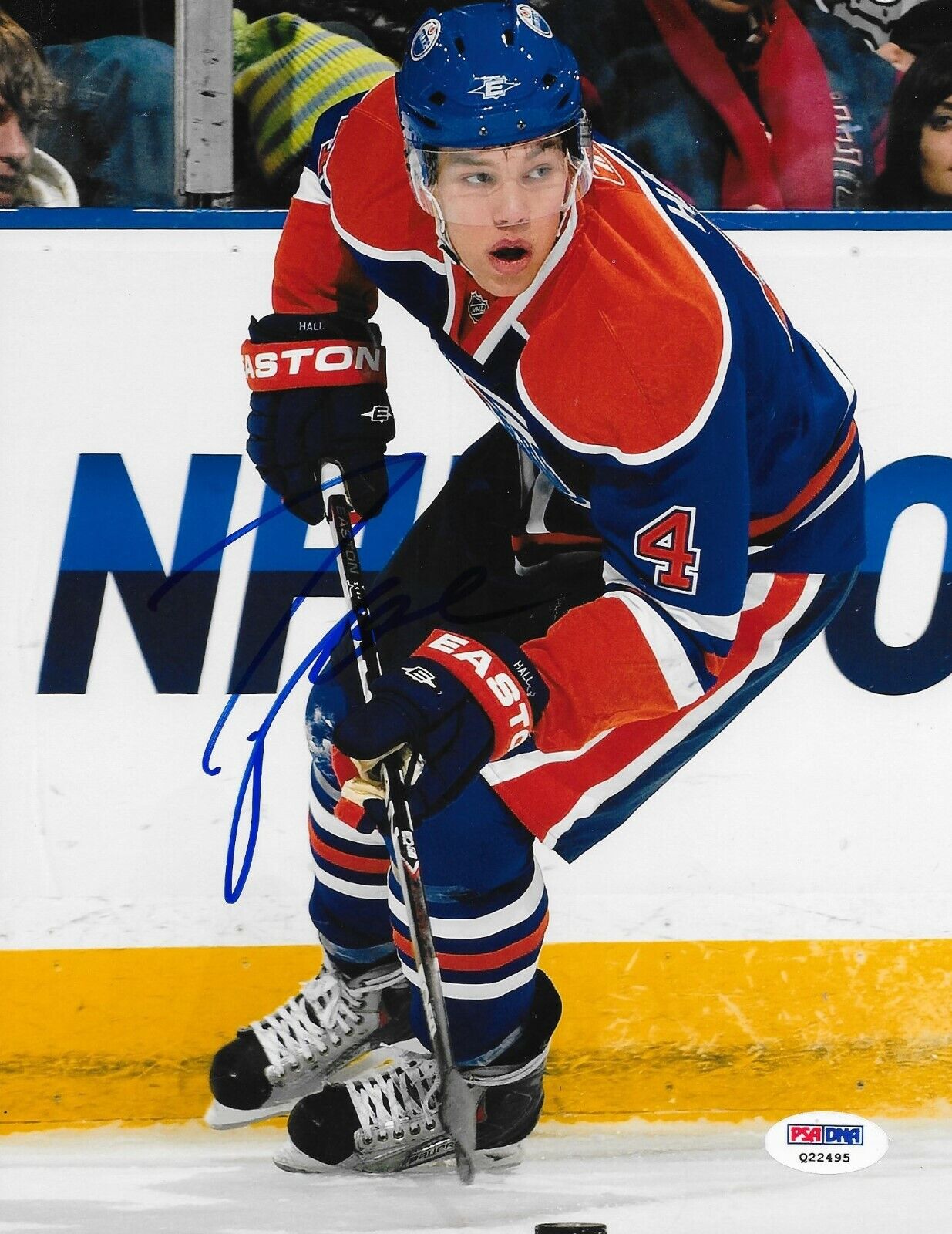 Taylor Hall signed Edmonton Oilers 8x10 Photo Poster painting autographed 2 PSA