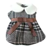 Pet Autumn Winter  Dog Warm Dresses Bow Lattice Skirt
