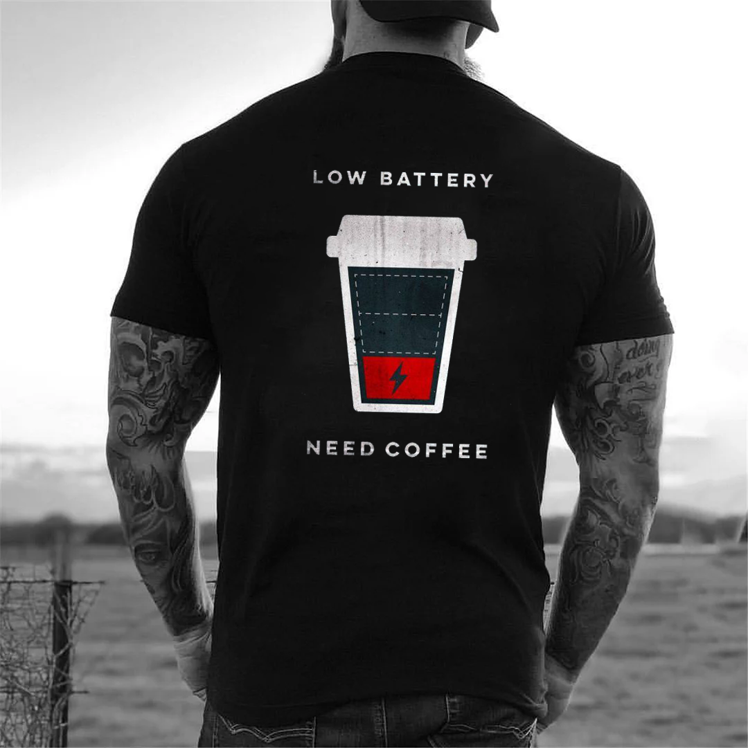 Low Battery Need Coffee Men's T-Shirt