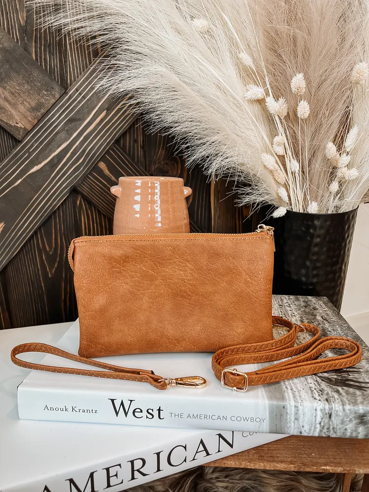 Riley Crossbody Clutch - Saddle