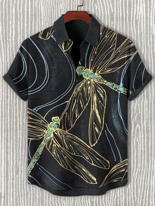 Men's Dragonfly Art Print Shirt