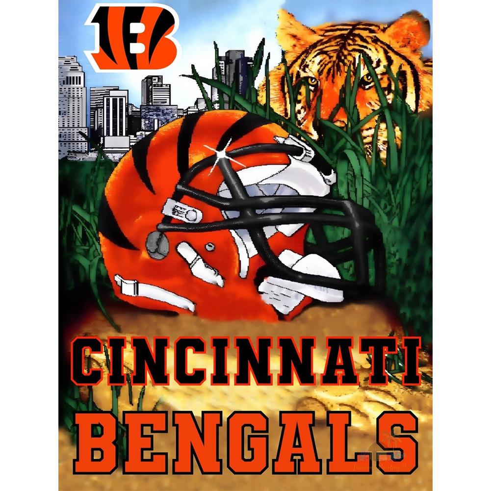 

NFL Football Cincinnati Bengals - Round Drill Diamond Painting - 30*40CM, 501 Original