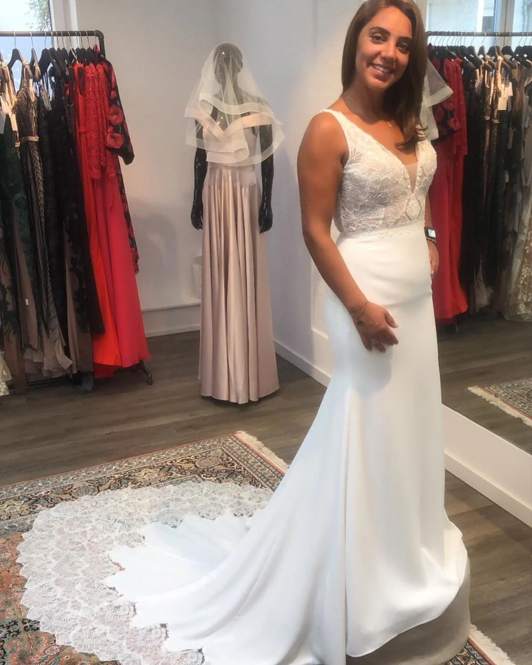 Tulle Mermaid Prom Dress with Appliques and Open Back Spaghetti-Straps main image 0