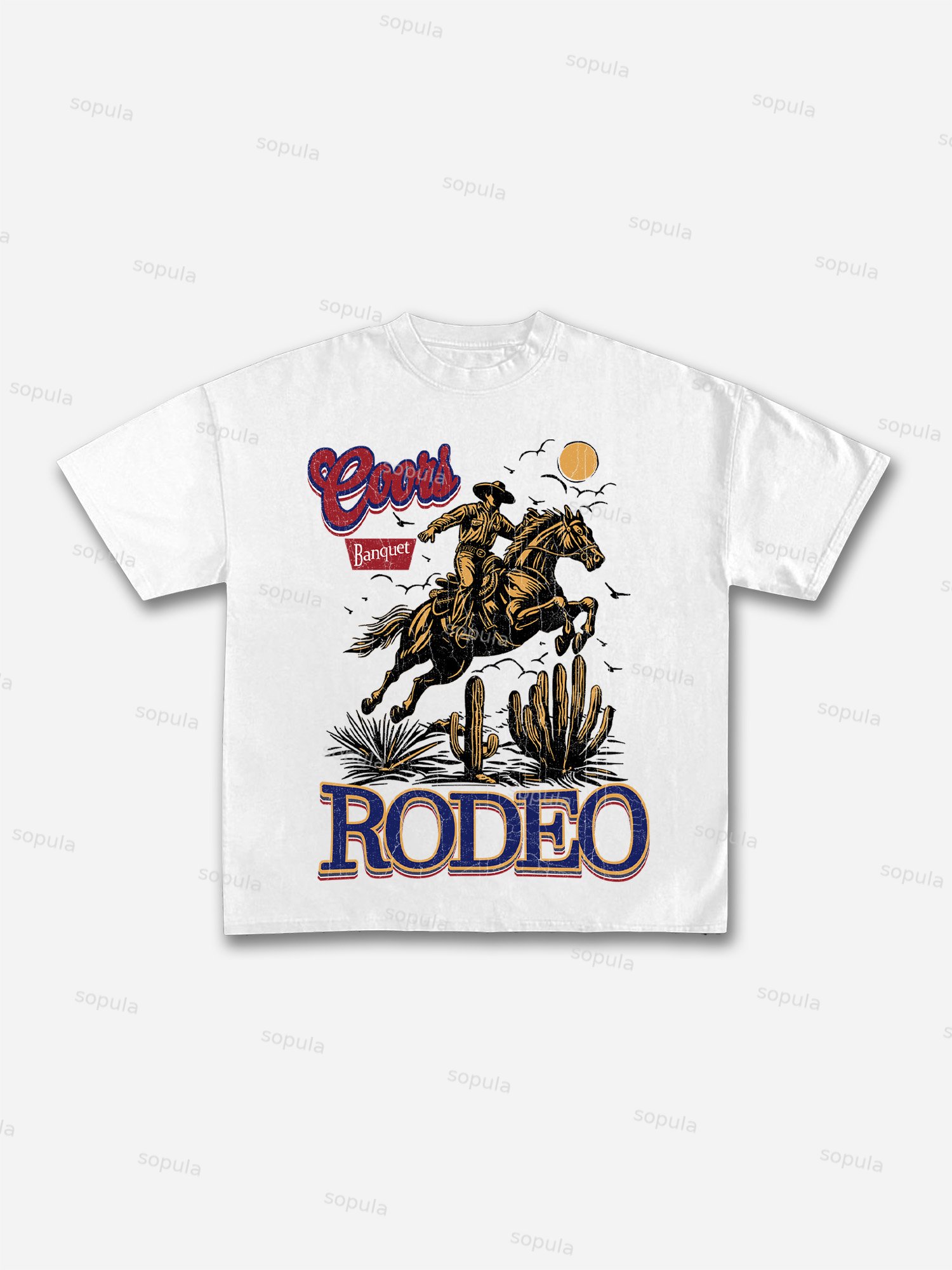 Coors Banquet Rodeo Print Cotton T-shirt - Sopula｜Premium Graphic Tees & Graphic Clothing