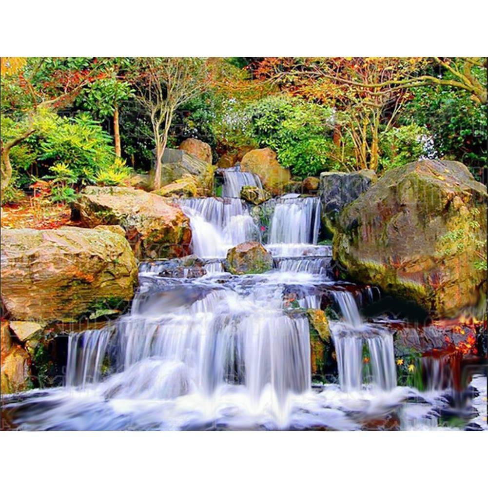 Full Round Diamond Painting Stream Landscape (40*30cm)