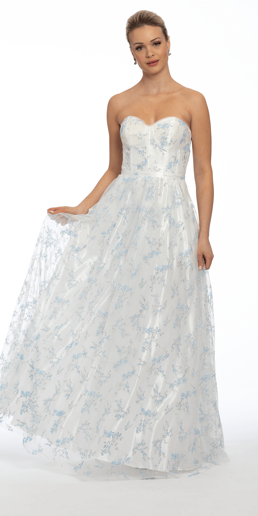 Strapless Glitter Corset Ballgown