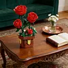 Artificial Flower Building Blocks for Adults Women for Home Office Decor (Rose)