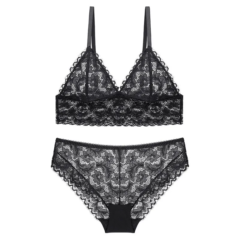 Churchf Sexy French Underwear Thin Pure Bra Without Steel Ring Triangle Cup Bra Bra Bra Small Size Underwear