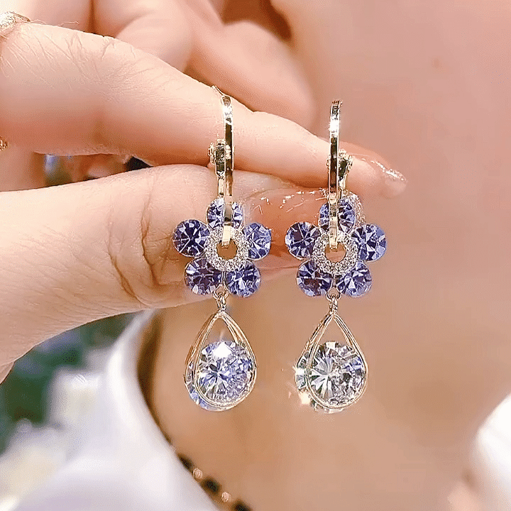 LAST DAY 70% OFF - Fashion Flower Crystal Earrings (Buy 2 Free Shipping)